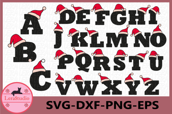 Alphabet Christmas Santa Font: Festive Illustrations