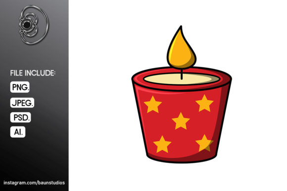 Candle Christmas Illustration: Festive Design for Brands