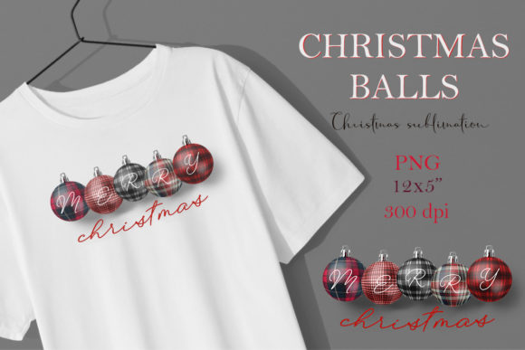 Christmas Balls in a Checkered Plaid: Festive Illustrations