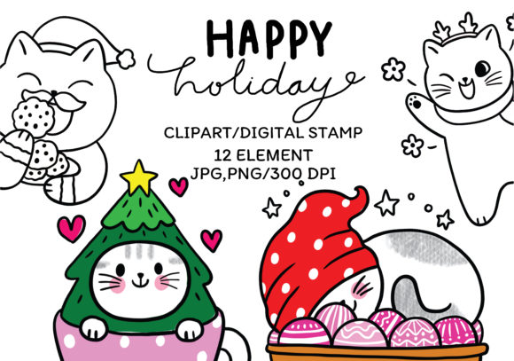 Christmas Cats 1: Festive Illustrations for Brands