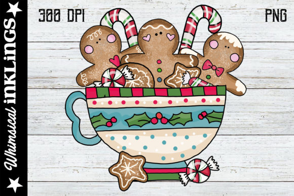 Christmas Ginger Teacup: Cozy Illustrations for Holiday Brands