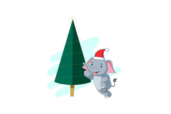 Christmas Illustration Elephant Design for Festive Illustrations