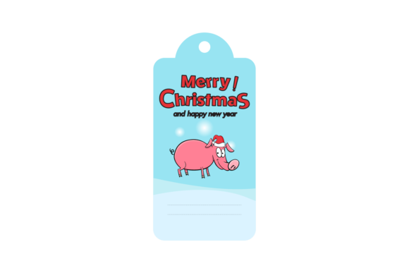 Christmas Labels Animal Pig Svg for Illustrations