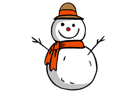 Christmas Snow Man Cartoon Sticker: Festive Illustrations