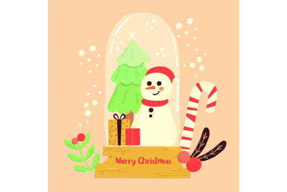 Christmas Snowball Globe Illustrations for Crafts