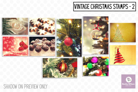 Christmas Vintage Stamps Set 2: Premium Illustrations