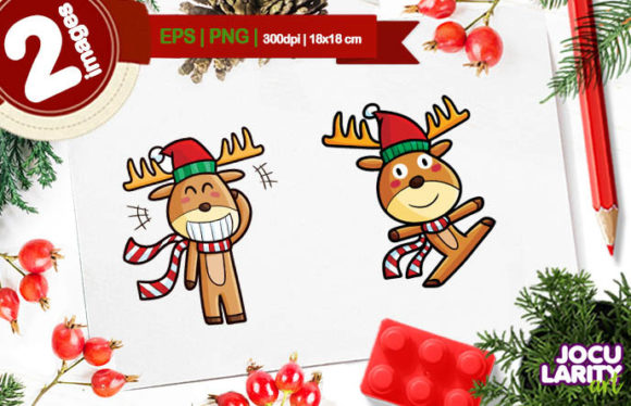 Cute Christmas Deer Cartoon Vector: A Designer's Review