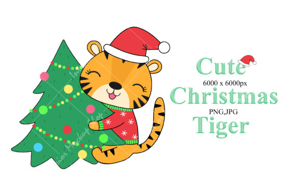 Cute Christmas Tiger - 5: Festive Illustrations for Sellers