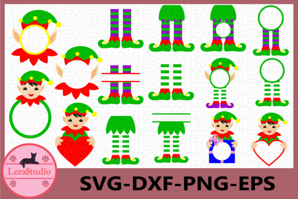 Elf Christmas Elf Legs: Festive Illustrations for Design