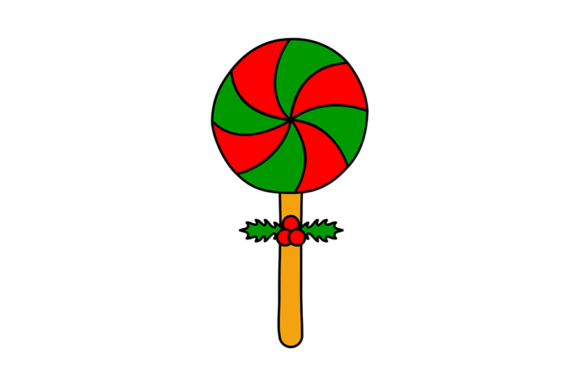 Lollipop in Christmas Theme: Festive Illustrations