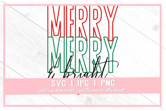 Merry Bright Christmas Sublimation SVG: Festive Illustrations