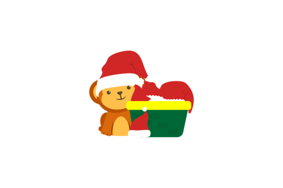 Monkey Animal Hat Christmas Party Svg: Festive Illustrations