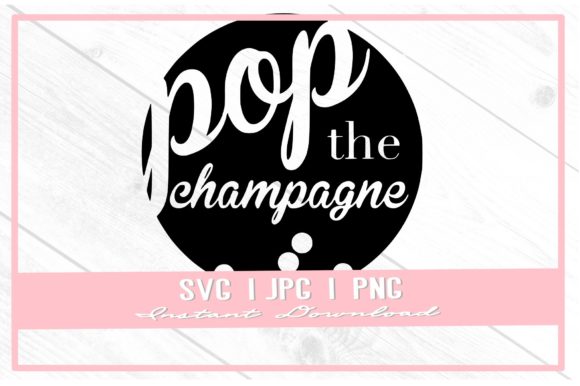 Pop the Champagne Christmas SVG: Festive Illustrations