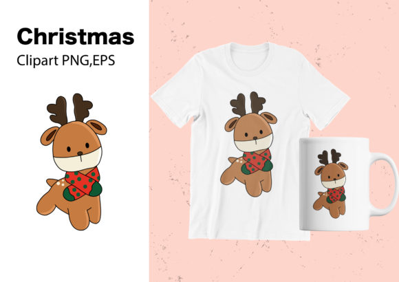 Rain Deer Christmas Clipart: Festive Illustrations