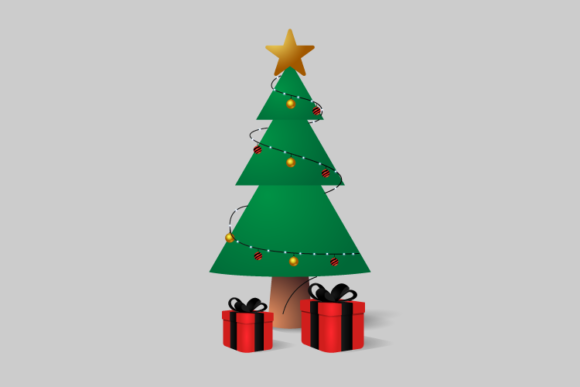 Realistic Christmas Tree and Gift Box Illustrations Review