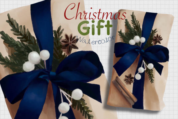 Review: CHRISTMAS GIFT Watercolor blue Illustrations